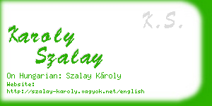 karoly szalay business card